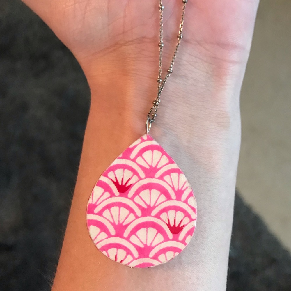 Paper anniversary necklace - multi pink